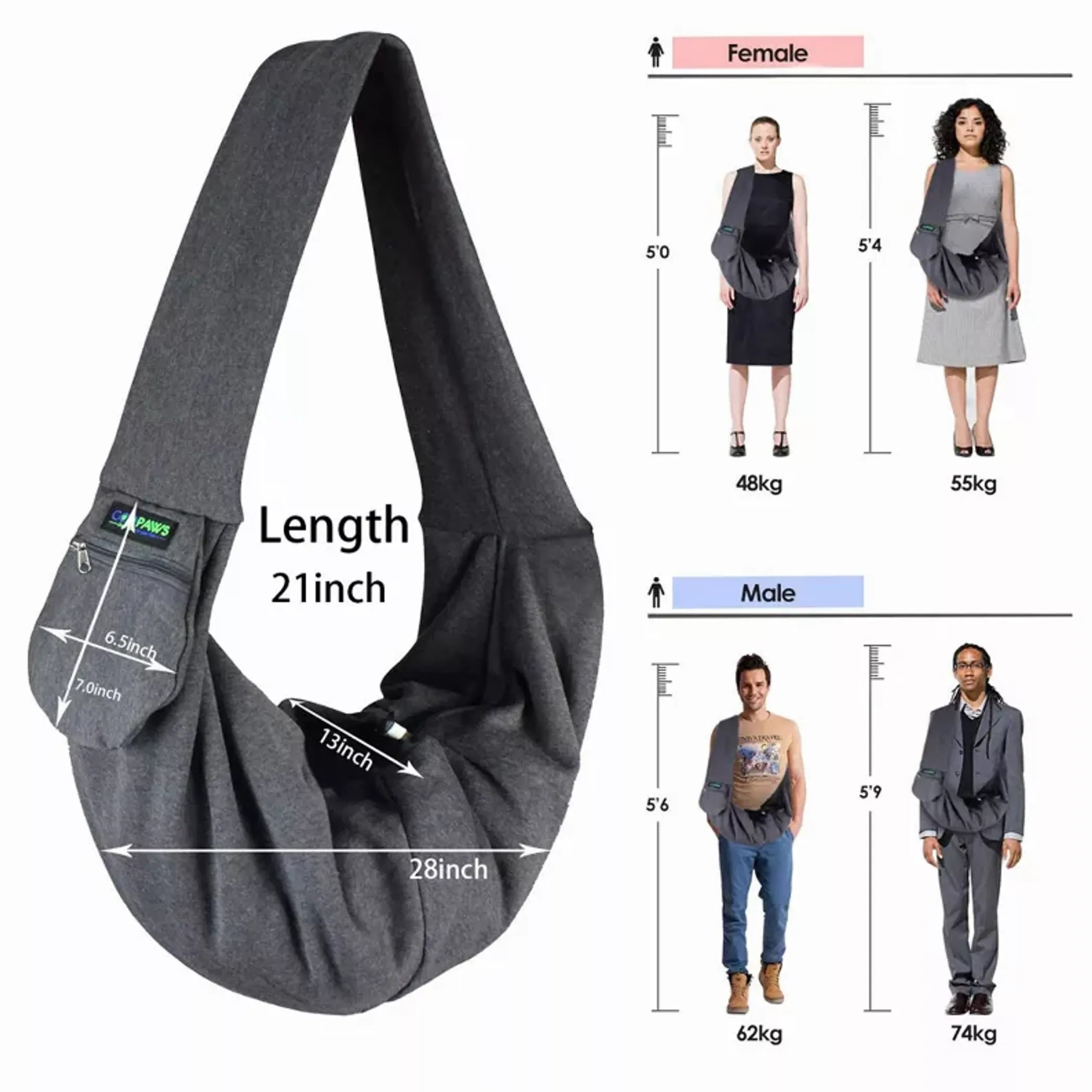 JESPET Comfy Pet Sling for Small Dog or Puppy