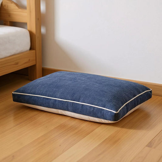Stonewashed Blue Pillow Style Pet Bed With Removable Cover 24" x 36"
