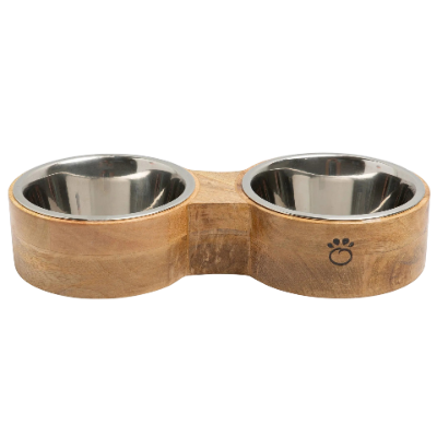 GF Pet Wood & Metal Feeder Double Diner