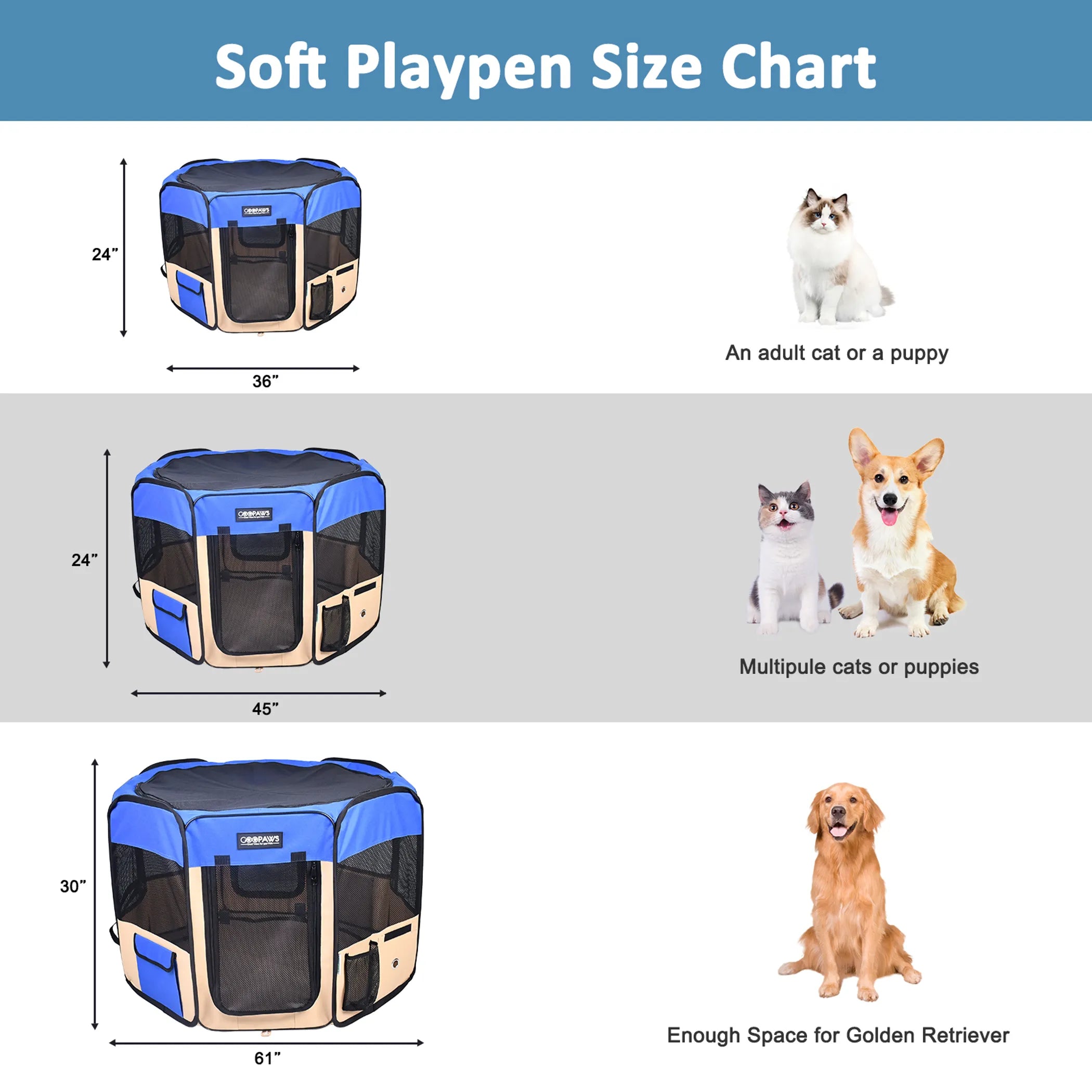 JESPET Pet Dog Playpen for Indoors/Outdoors