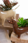 Load image into Gallery viewer, SET OF FIVE CERAMIC DOG PLANTERS
