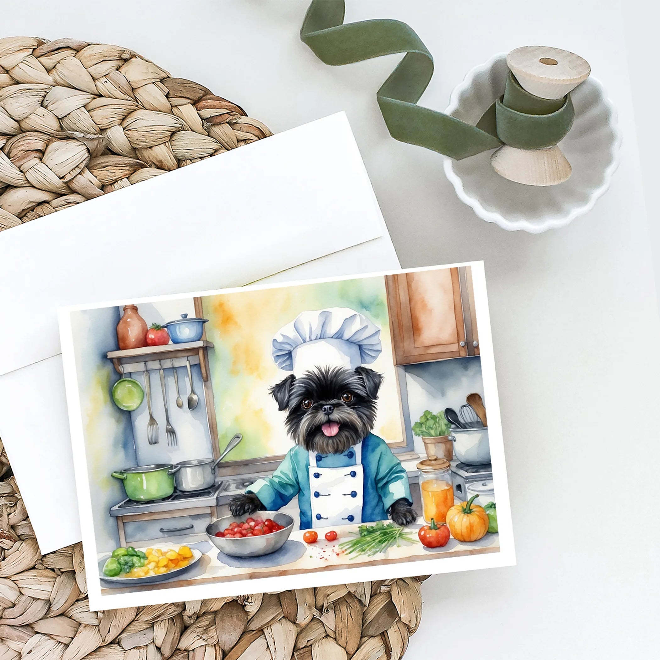The Dog Chef Greeting Cards  - Size: 5X7 | Pack Of: 8 | Collection name: The dog chef