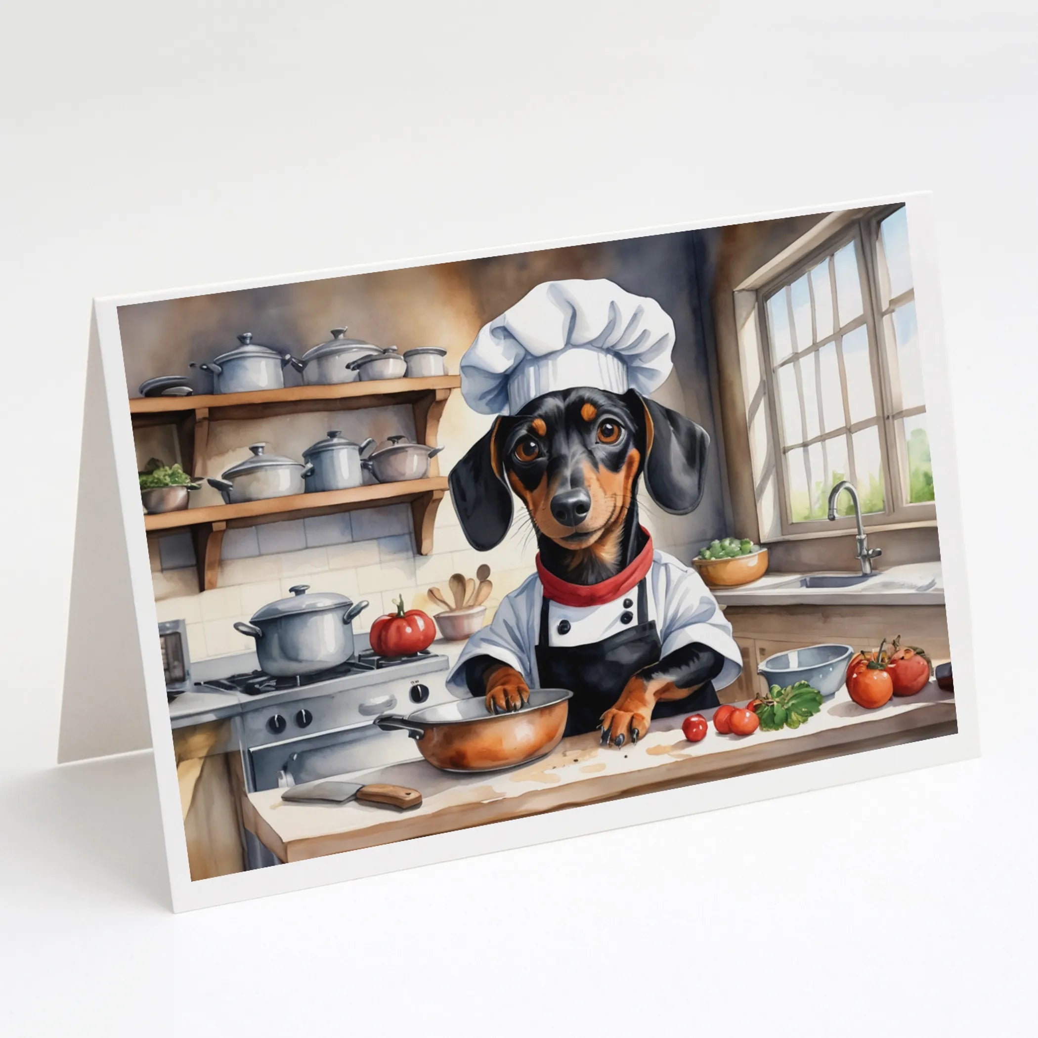 The Dog Chef Greeting Cards  - Size: 5X7 | Pack Of: 8 | Collection name: The dog chef