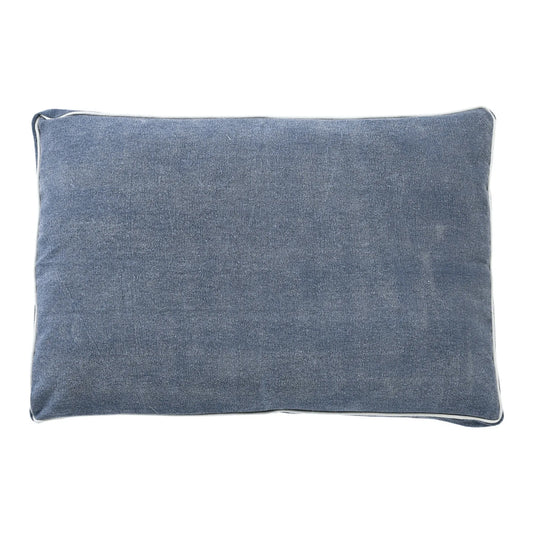 Stonewashed Blue Pillow Style Pet Bed With Removable Cover 24" x 36"