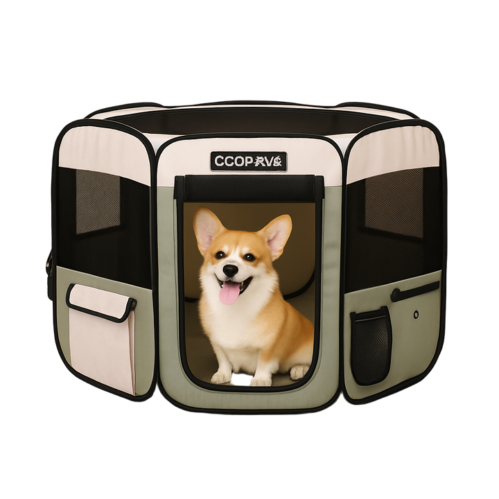 Circular Pet Playpen with CABCAA Background
